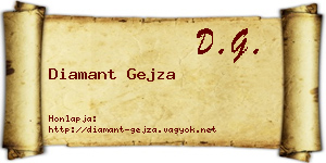 Diamant Gejza névjegykártya